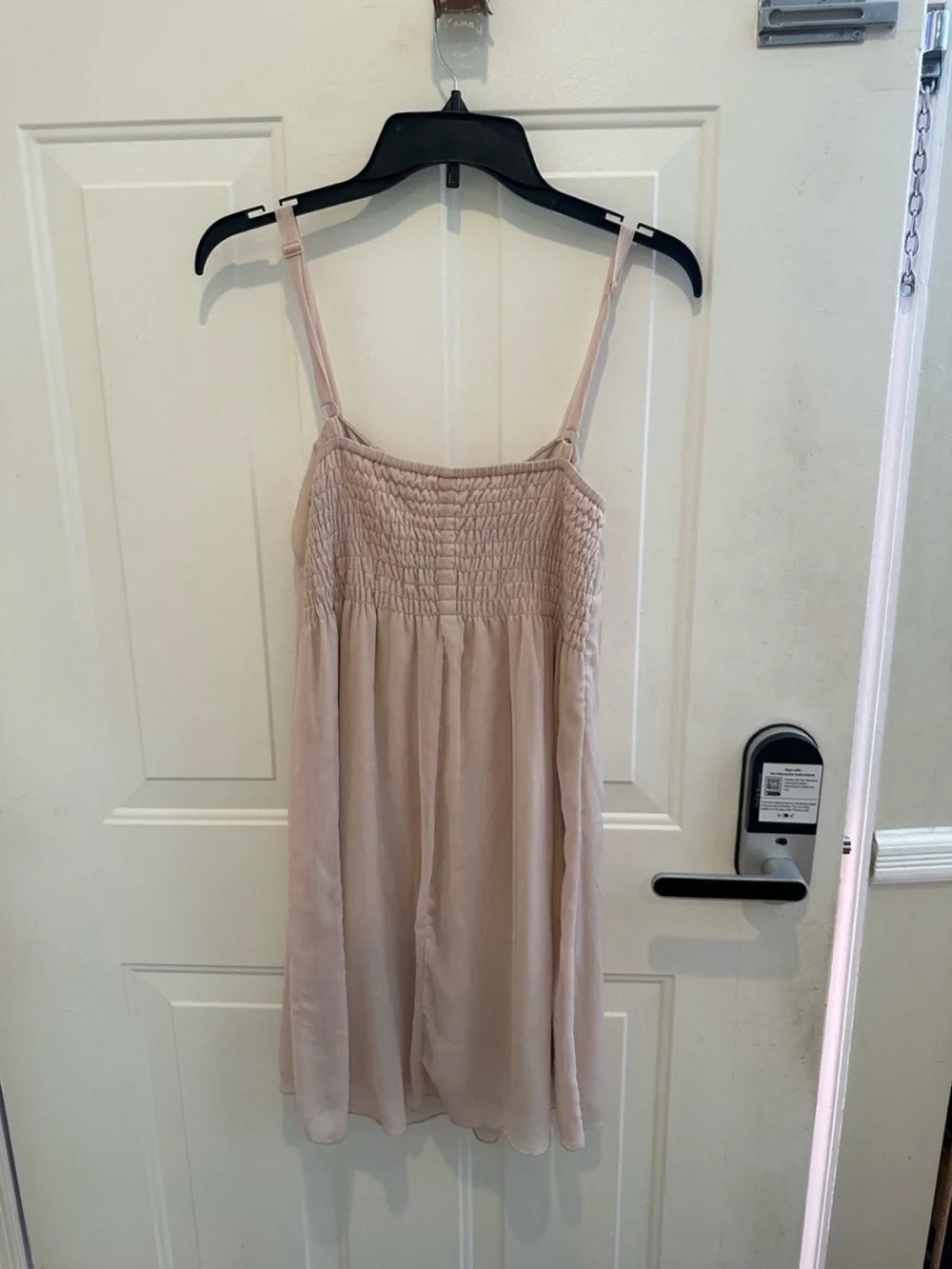 Women's Blush Chiffon Slip Dress with Rosette Detail